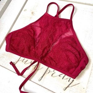 Lace Halter Bikini Top